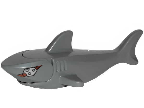 Акула Lego Shark with Rounded Nose and Debossed Gills with Metal Plate and Band 14518c04pb02